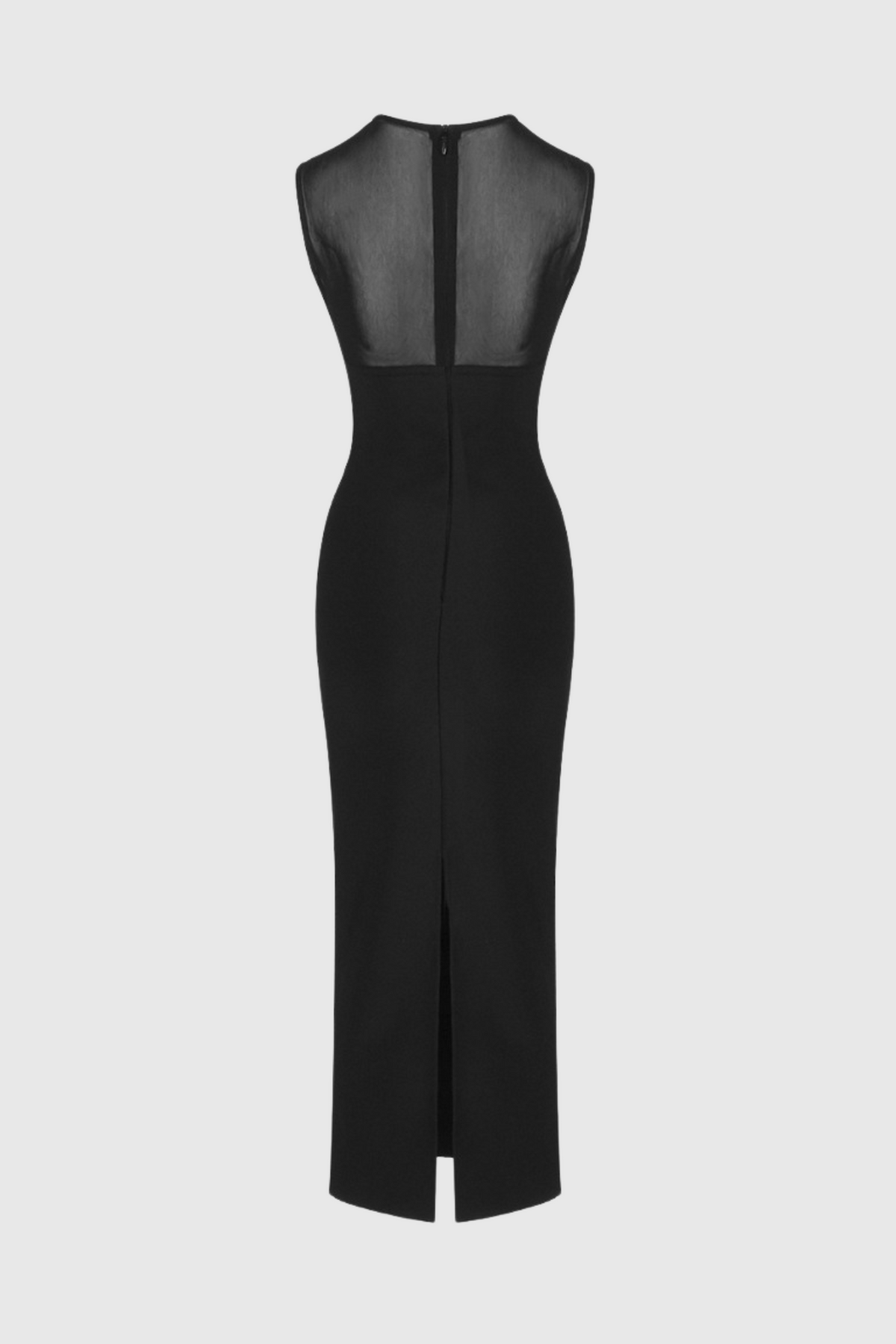 Carmina Mesh Paneled Maxi Bandage Dress - Black