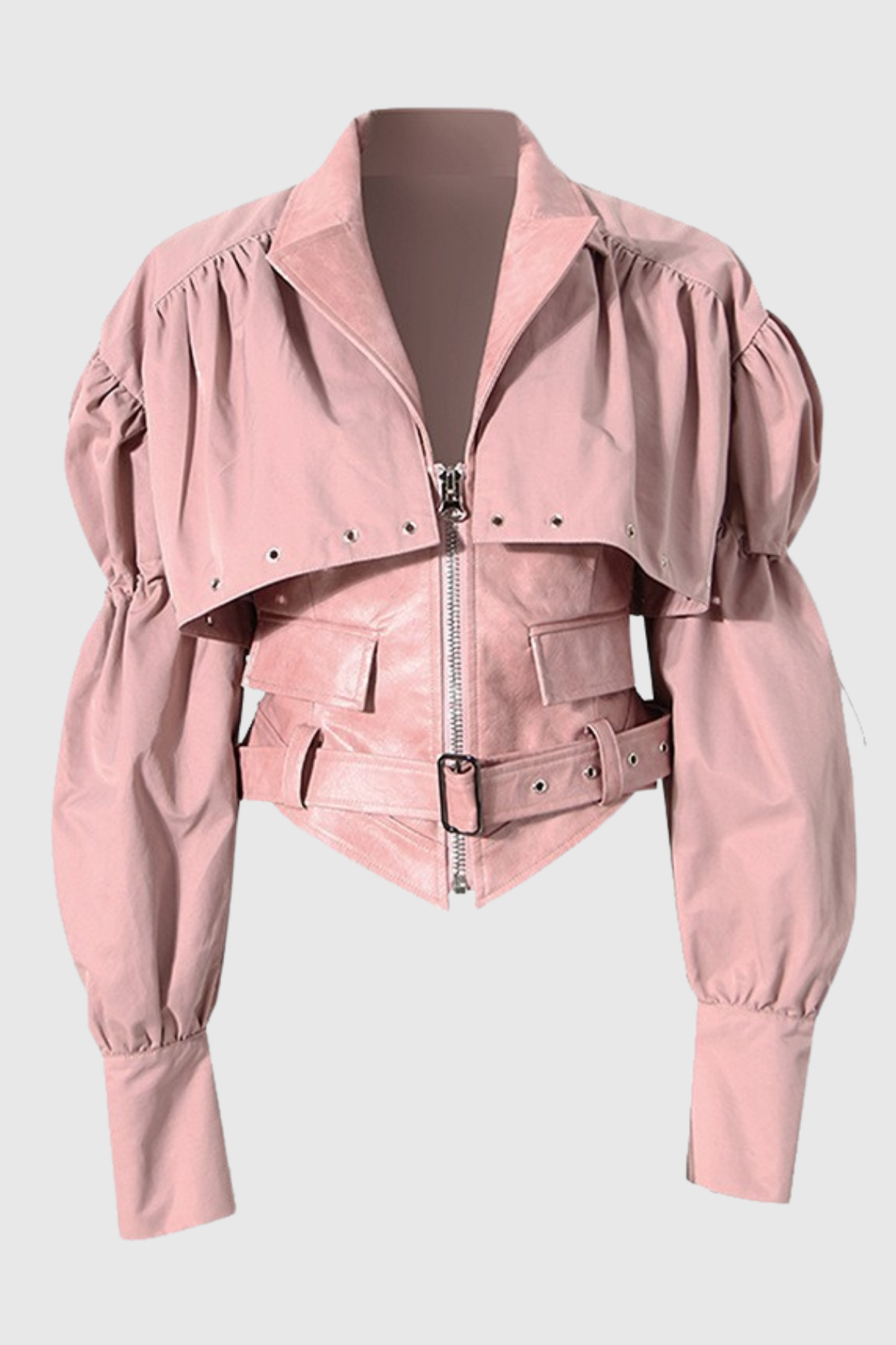 Chapa Faux Leather Jacket - Pink