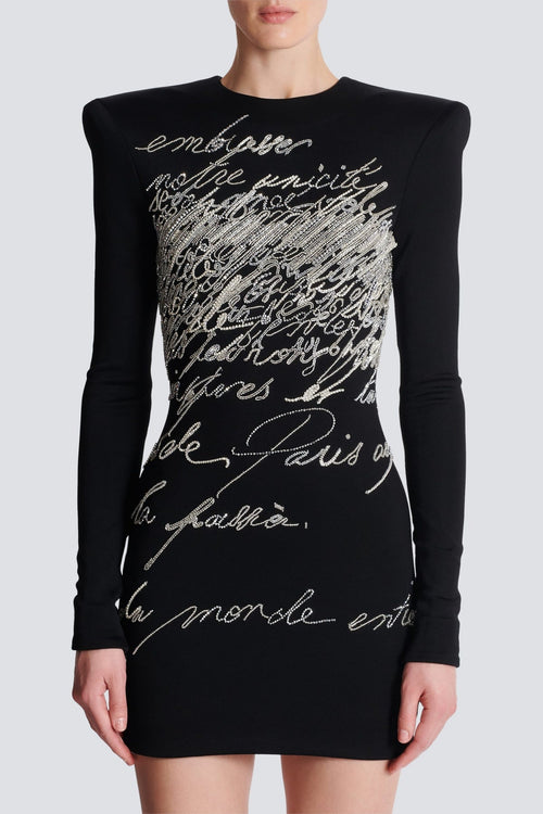 Choca Letter Embroidery Mini Dress