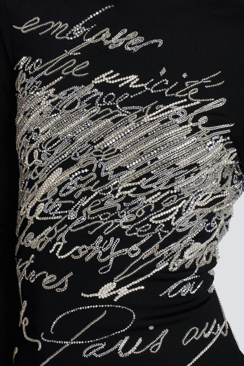 Choca Letter Embroidery Mini Dress