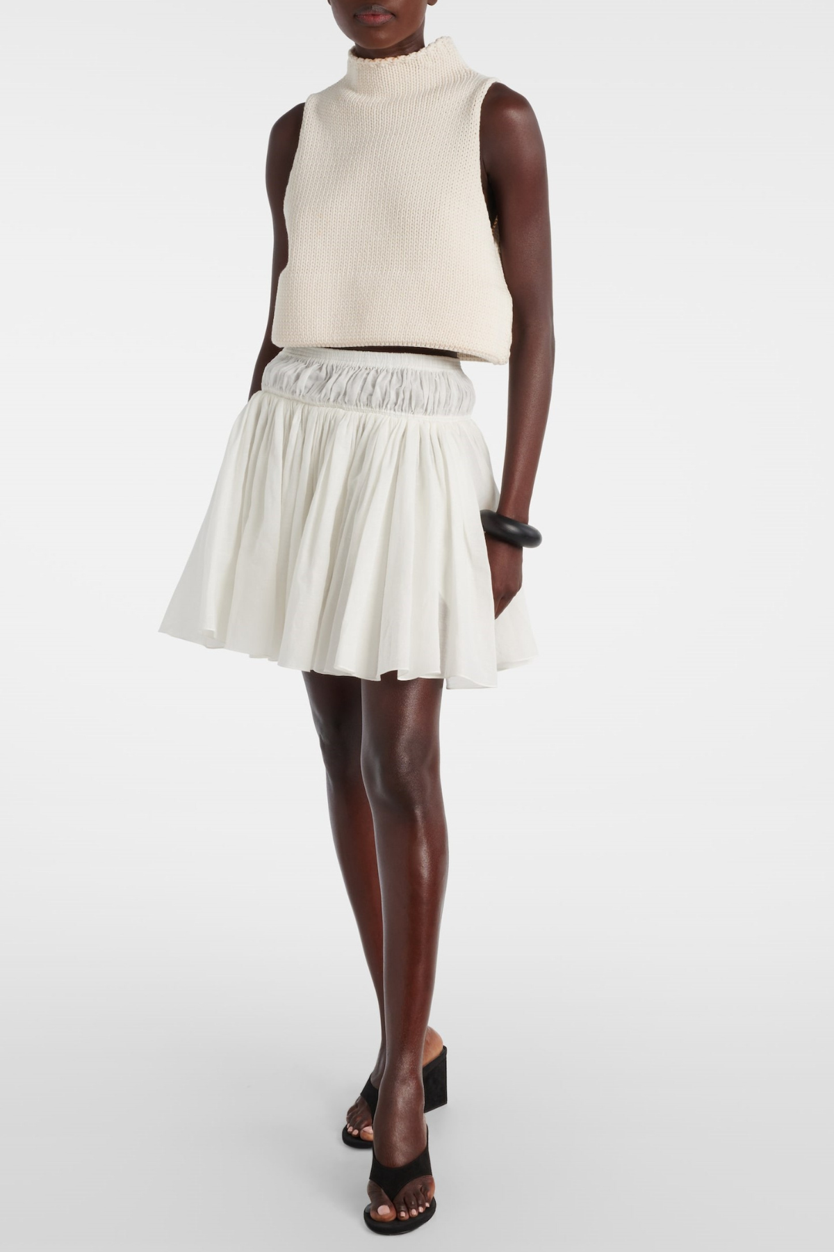 Chrisop Ribbed-knit Tank Top - White