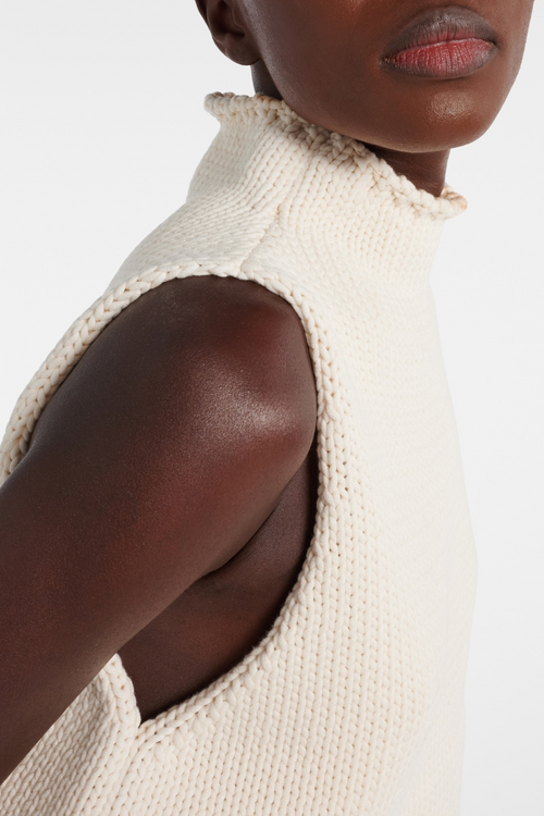 Chrisop Ribbed-knit Tank Top - White