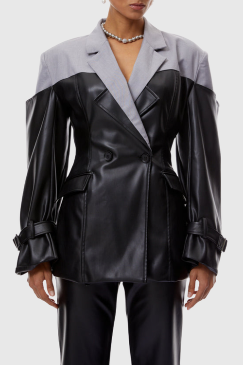 Clarice Leather Patchwork Jacket