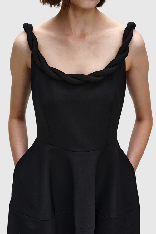 Clauda Twist Rope Backless Midi Dress