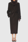 Clayta Wrapped Belted Coat - Brown