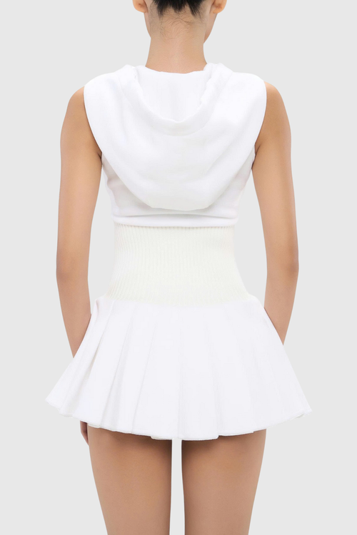 Cliffa Sleeveless Knit Mini Dress - White