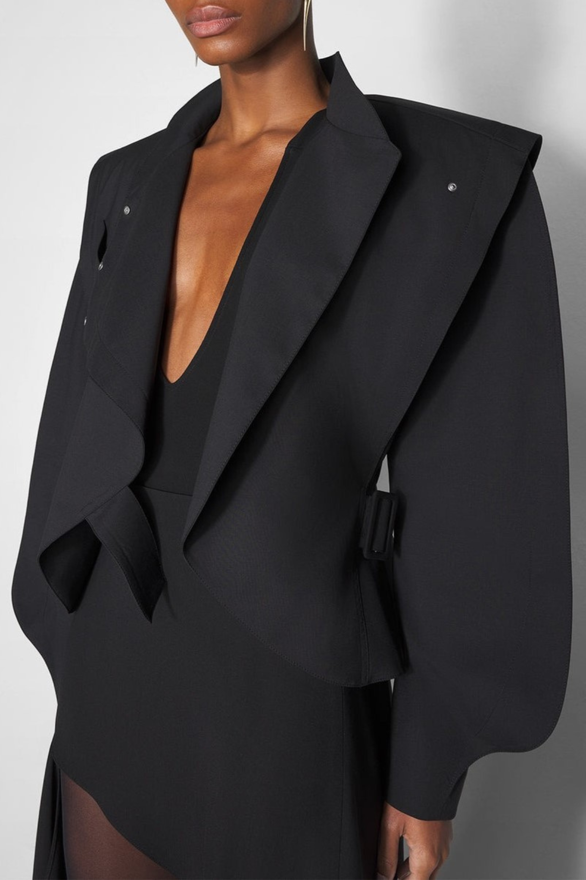 Crave Asymmetrical Buckle Jacket - Black