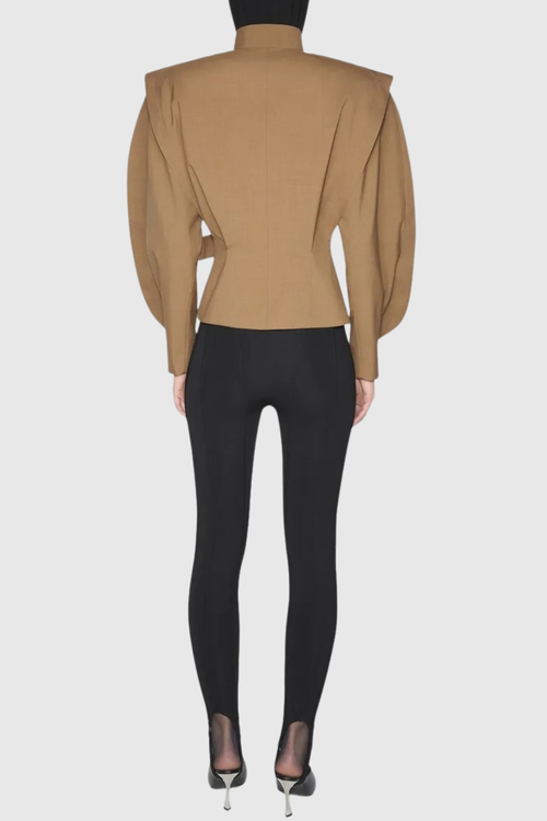 Crave Asymmetrical Buckle Jacket - Khaki