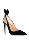 Crisia Bow Tie Velvet Pumps - Black
