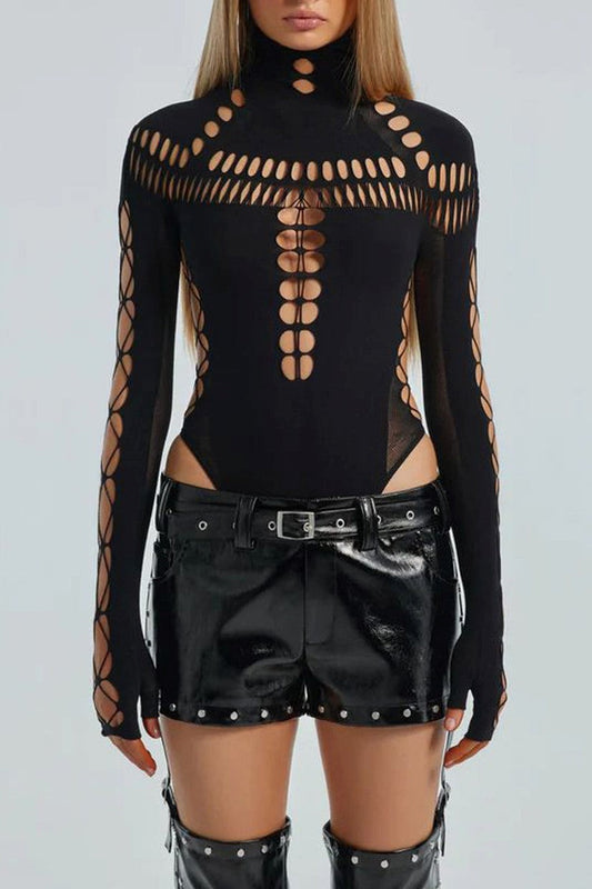 Dayana Hollow Cobweb Bodysuit