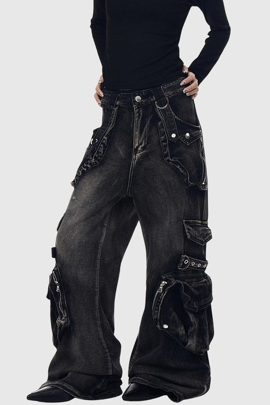 Elysia Cargo Jeans - Black