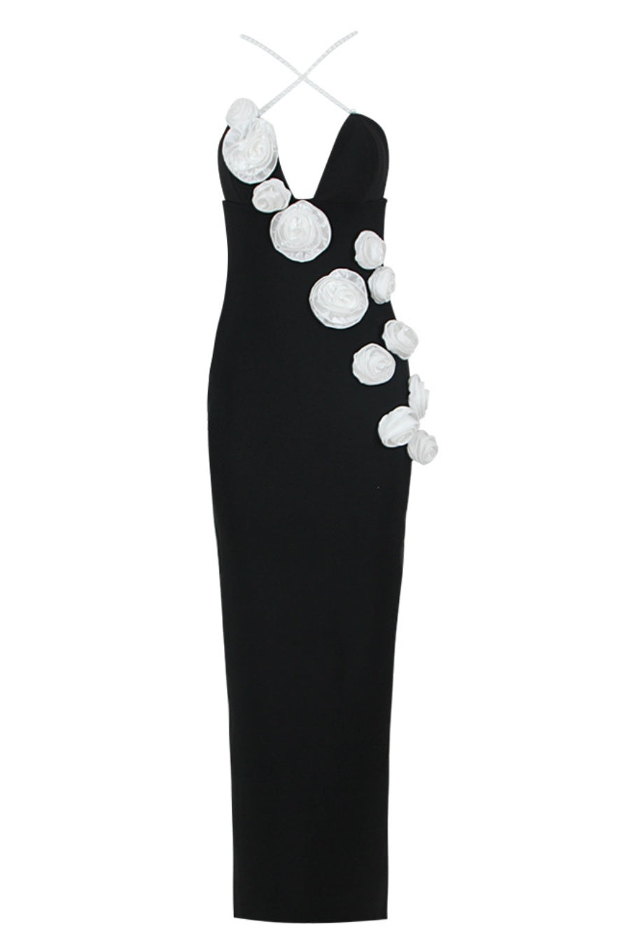 Delphi Floral Pearl Maxi Bandage Dress