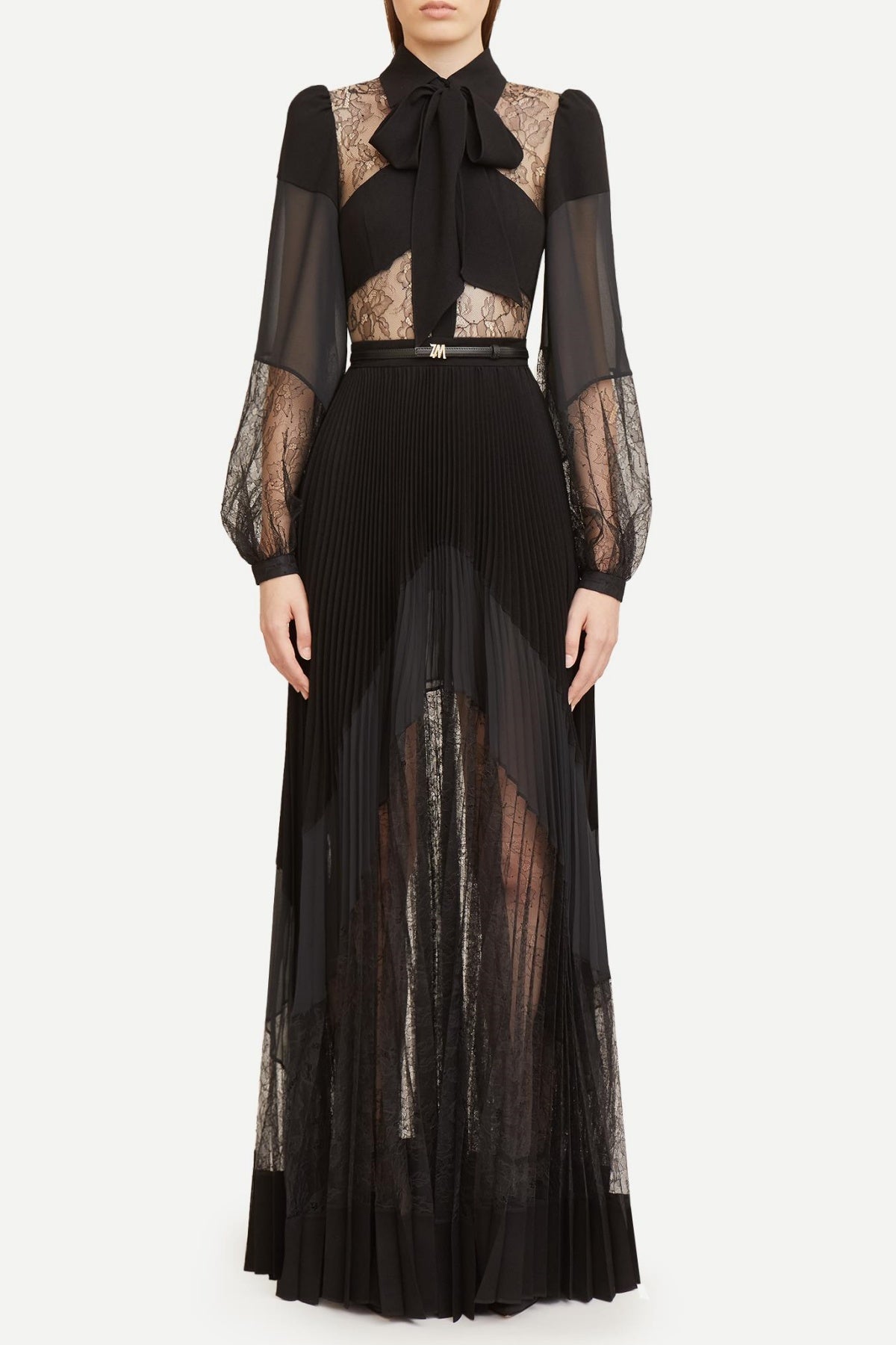 Dimaia Lace Pleated Maxi Dress