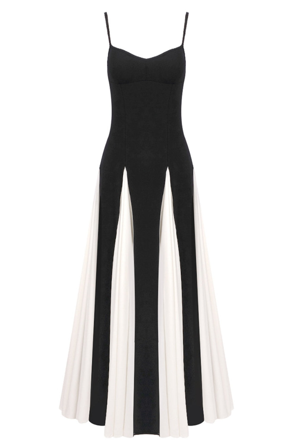 Dominic Paneled Tulle Slit Maxi Dress