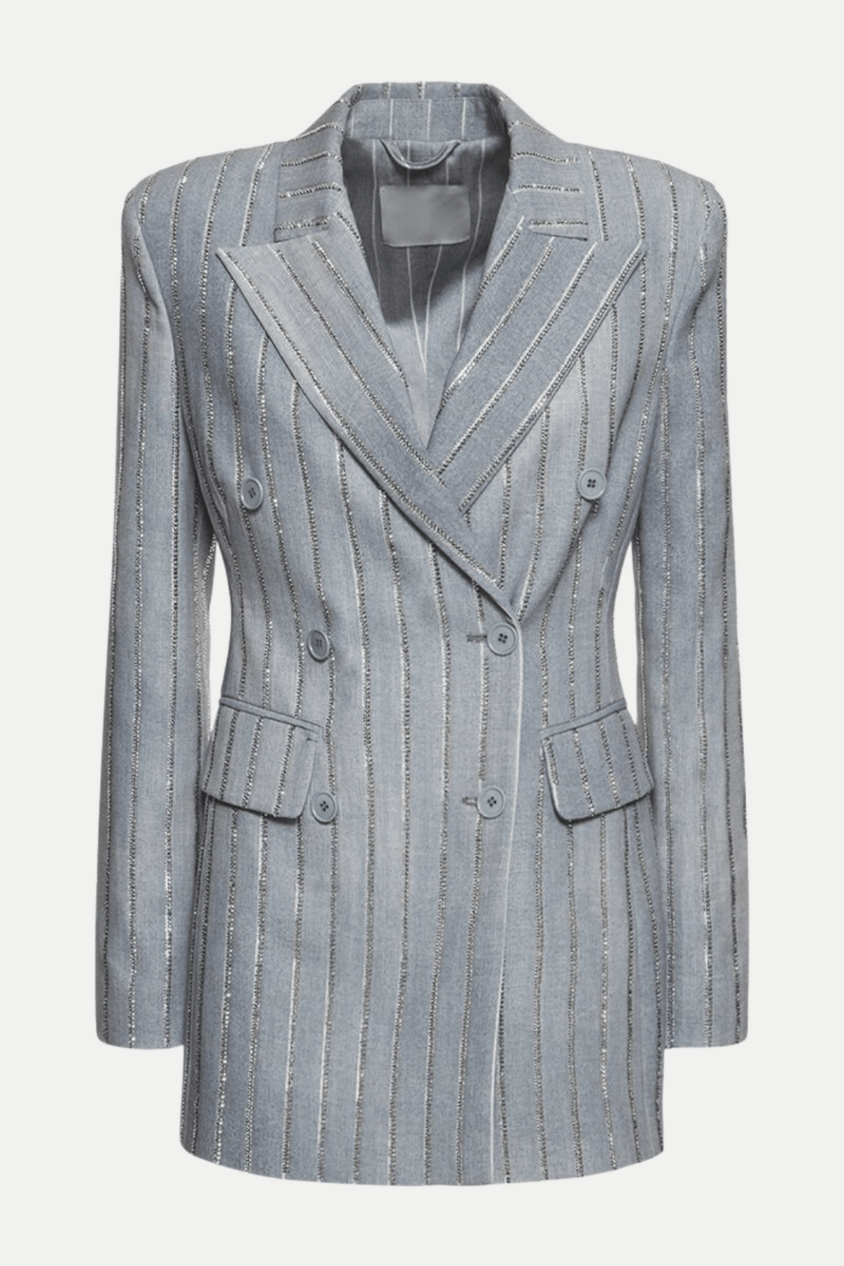 Dulcie Rhinestone-embellished Pinstripe Blazer Set