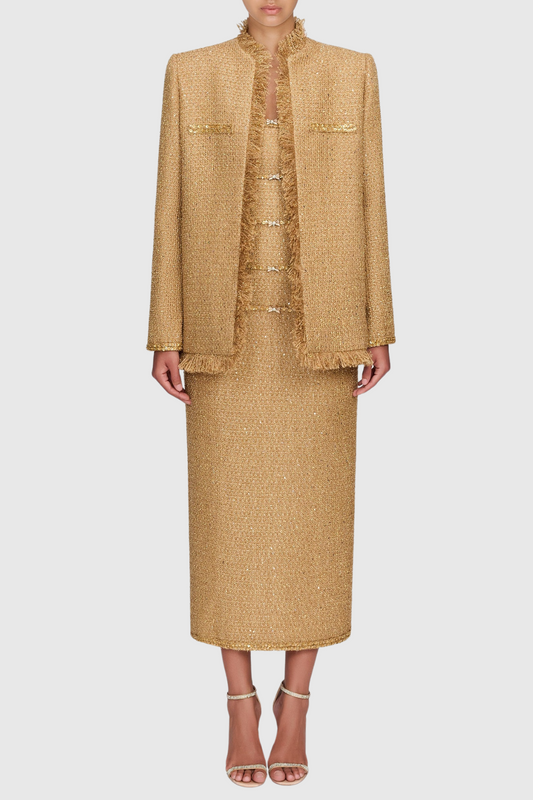 Elborno Gold Sequin Embellished Jacket