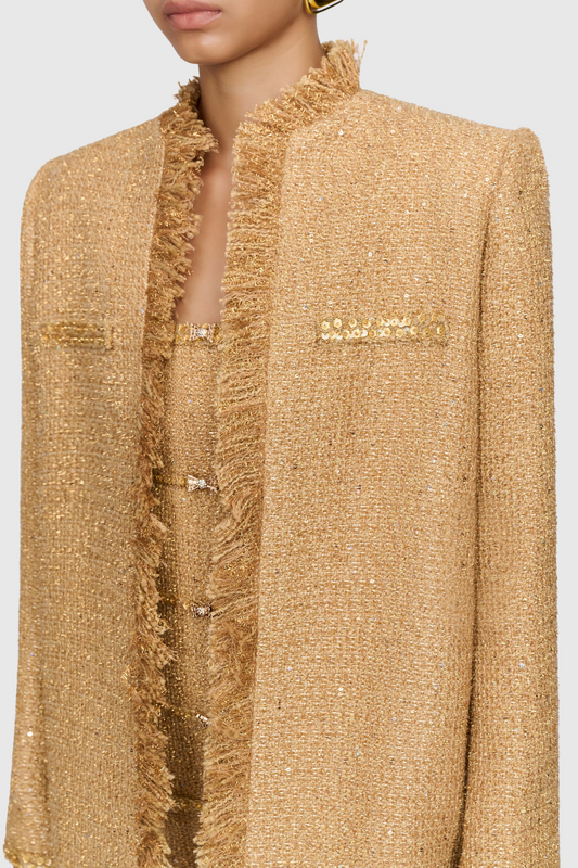 Elborno Gold Sequin Embellished Jacket