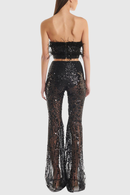 Eleri Feather Sequin Corset Two Piece Set