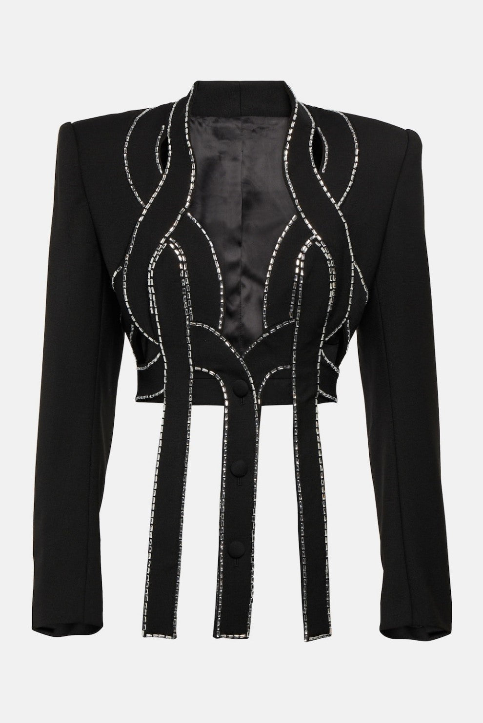 Emmalyn Latticed Embellished Blazer Set