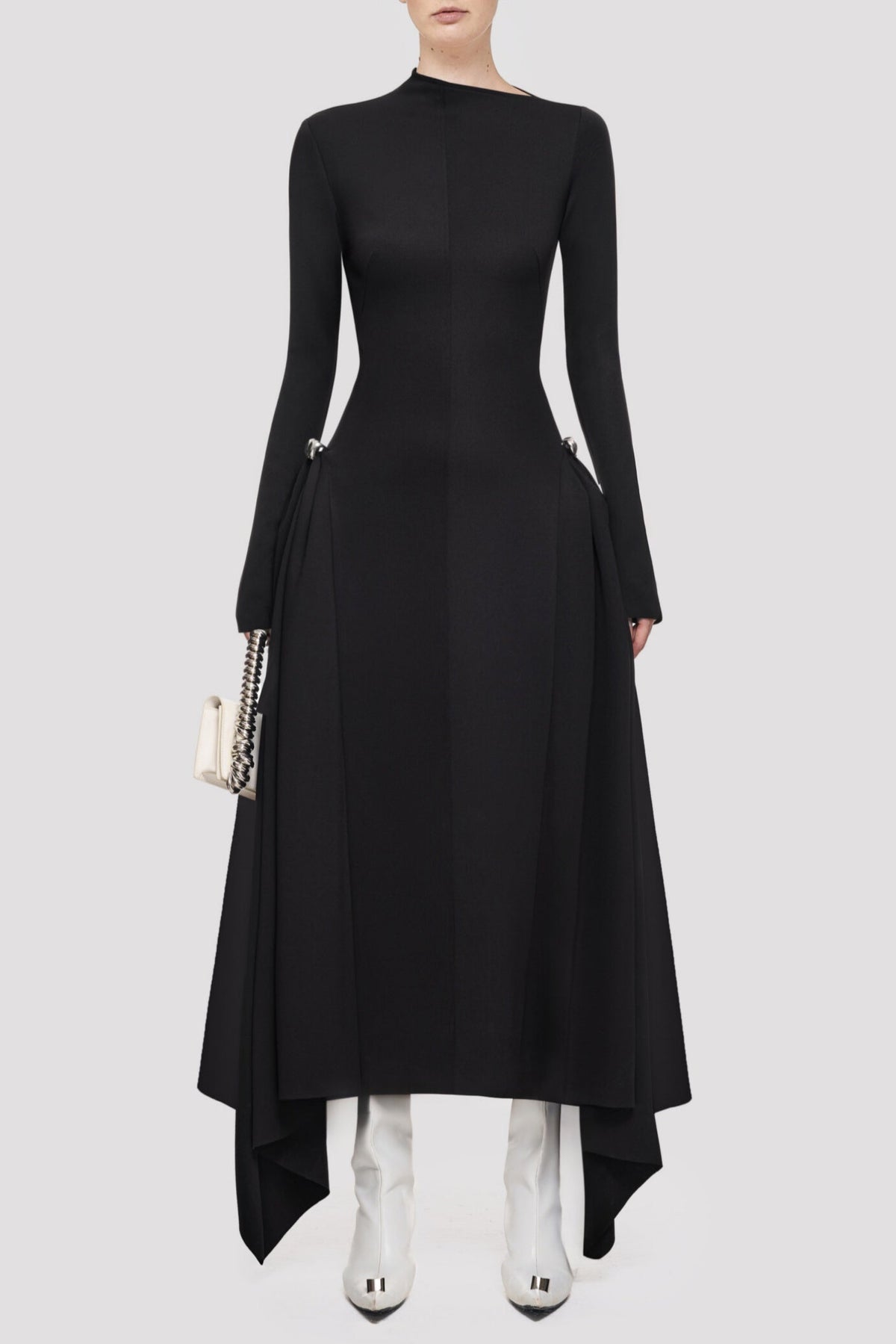 Eorkone Symmetric Draped Maxi Dress - Black