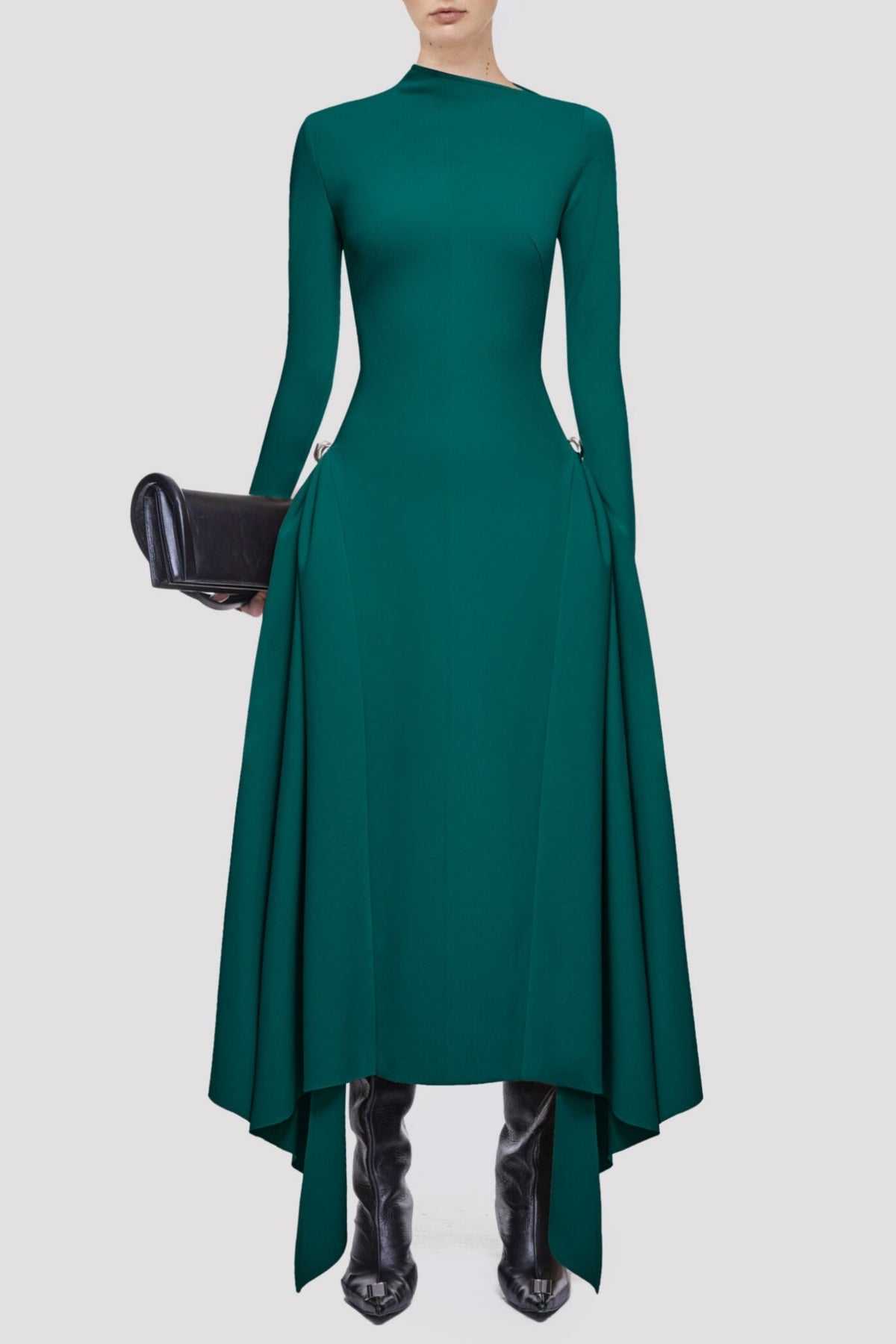 Eorkone Symmetric Draped Maxi Dress - Green