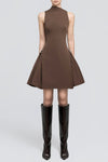 Eorkone Symmetric Draped Mini Dress - Brown