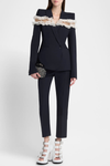 Erasas Lace Ruffle Blazer & Pants Set