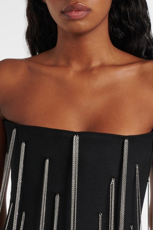 Farrar Chain-deatil Strapless Jumpsuit