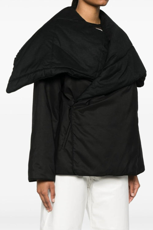 Fern Lapel Padded Jacket - Black