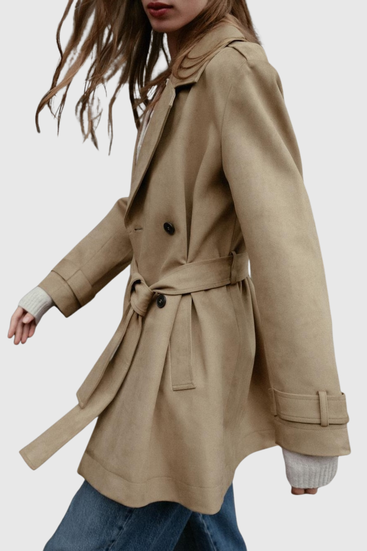 Finara Suede Trench