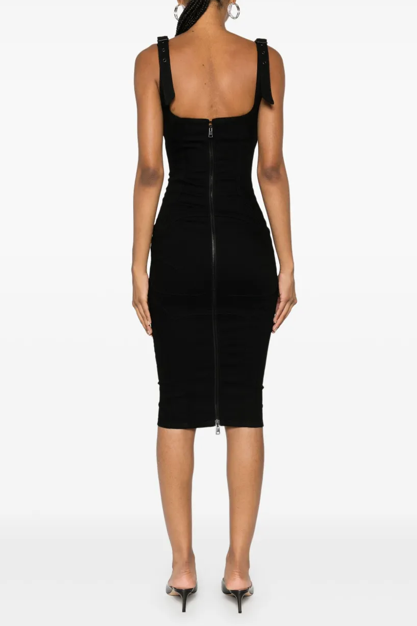 Freitas Belted Denim Midi Dress