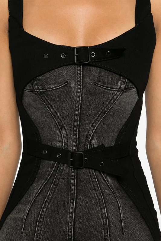 Freitas Belted Denim Midi Dress