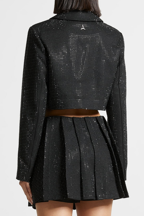 Gatsba Crystal Embellished Cropped Blazer