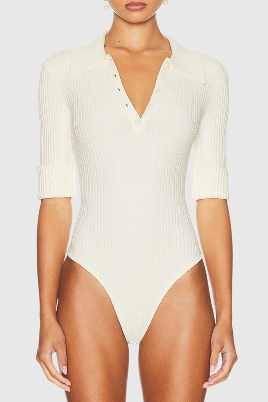 Nerina Knit Bodysuit - White