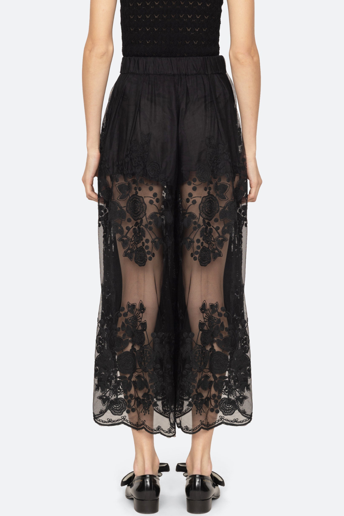 Gidea Lace Midi Skirt - Black