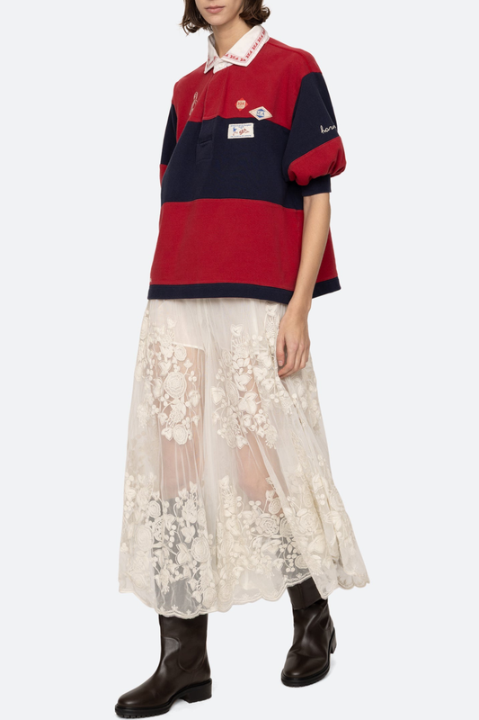 Gidea Lace Midi Skirt - White