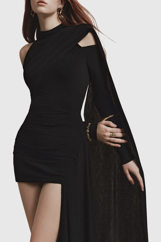 Hakaia Cutout Draped Mini Dress