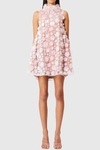 Hendya Floral Appliqué Sleeveless Mini Dress - Pink