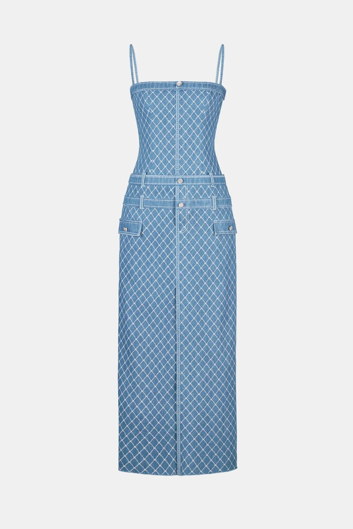 Hullar Denim String Midi Dress