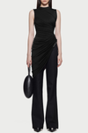 Irma Asymmetric Ruched Top - Black