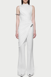 Irma Asymmetric Ruched Top - White