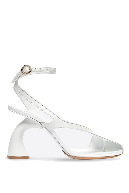 Janelle Cutout Heeled Sandals - White