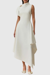 Jorah Asymmetric Ruffle Midi Dress