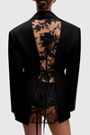 Joshra Floral Lace Blazer - Black