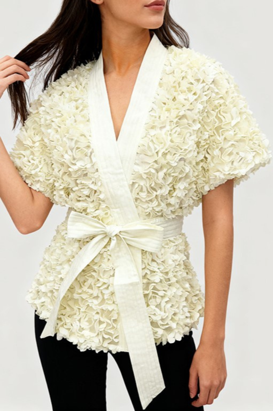 Judas Floral Lasercut Jacket - Apricot