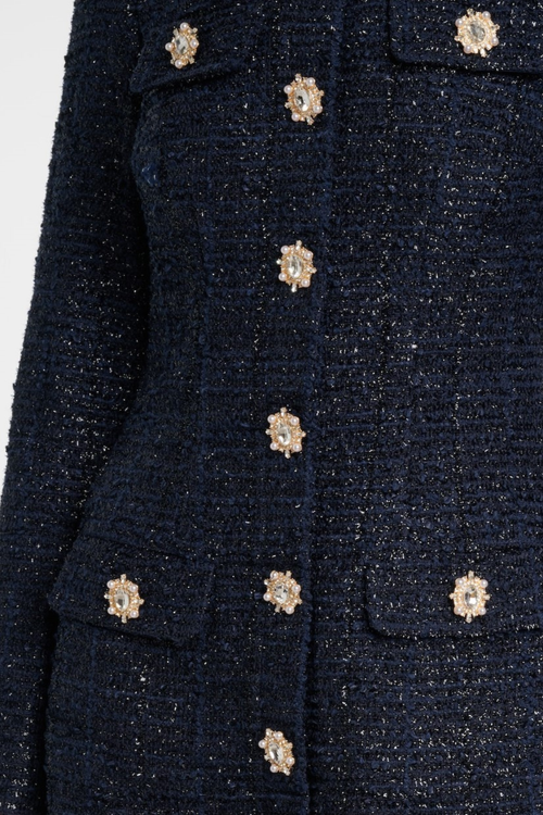Junia Boucle Embellished Tweed Mini Dress