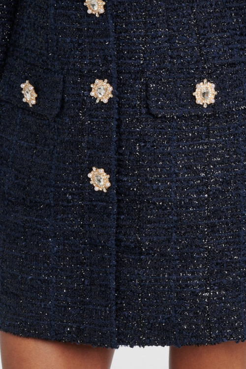 Junia Boucle Embellished Tweed Mini Dress