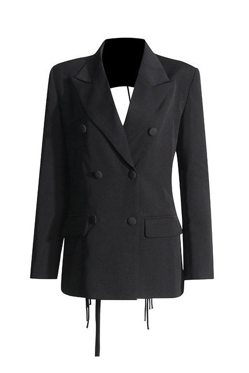 Kaler Fringed Backless Blazer