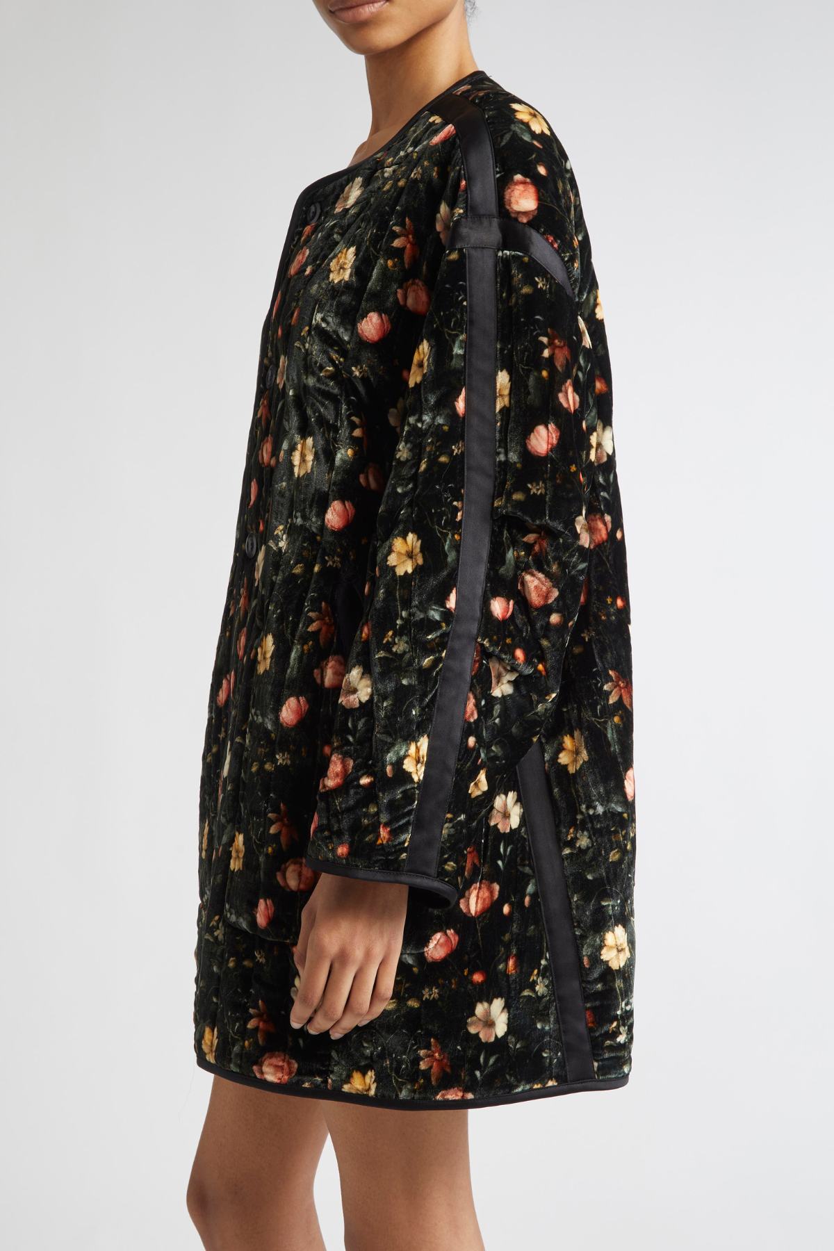 Kateri Floral Velvet Padded Coat