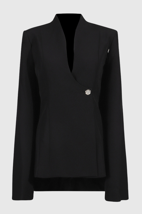 Kaydia Cape Sleeve Blazer - Black